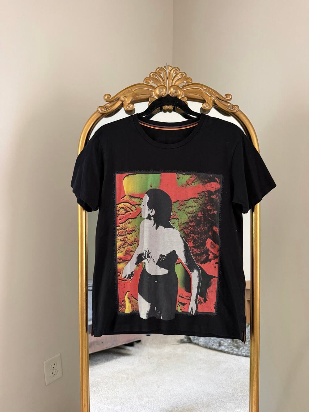 Paul Smith Tropical Lady Print Black Short Sleeve T Shirt